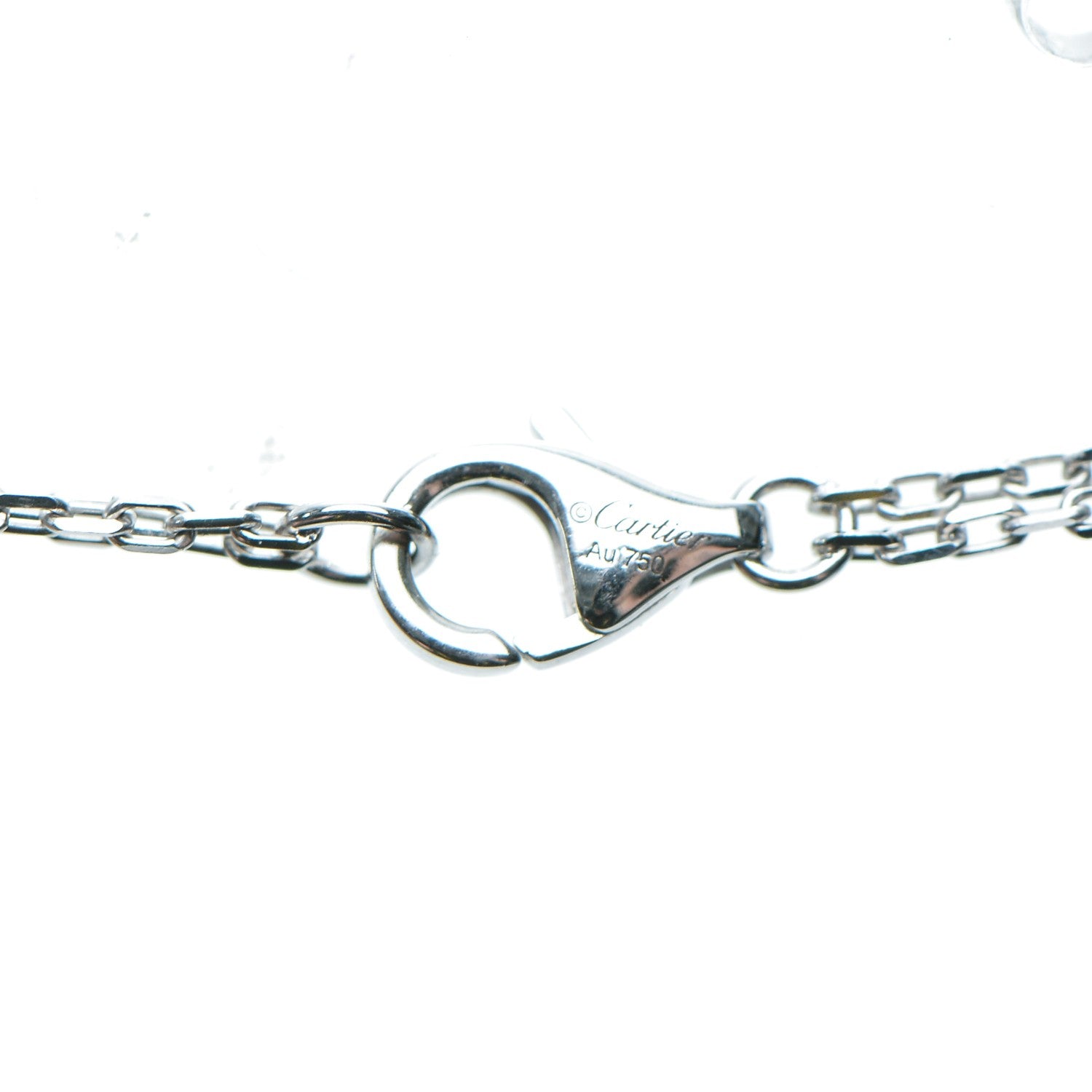 Cartier 18K White Gold 2 Diamond LOVE Necklace 5 of 7