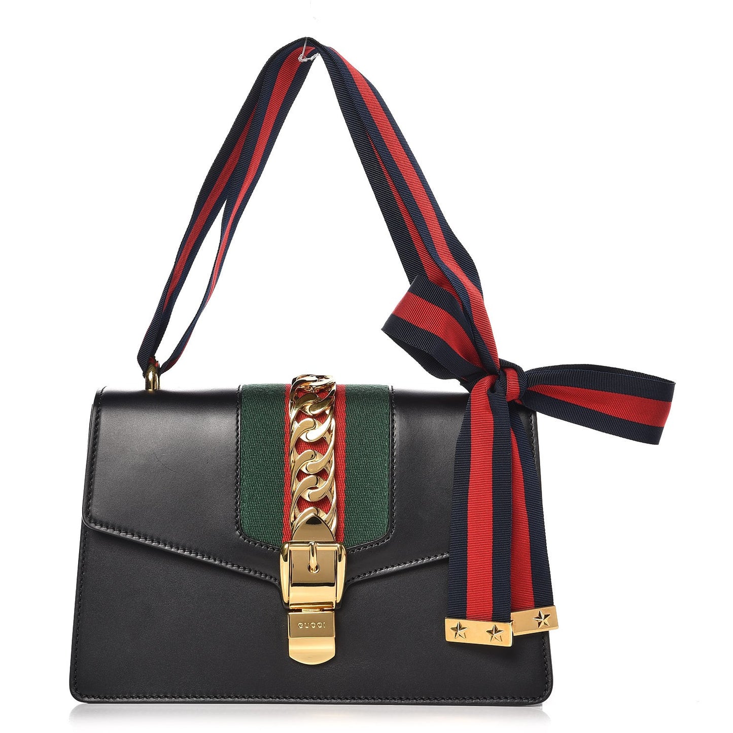 Calfskin Small Sylvie Shoulder Bag Black