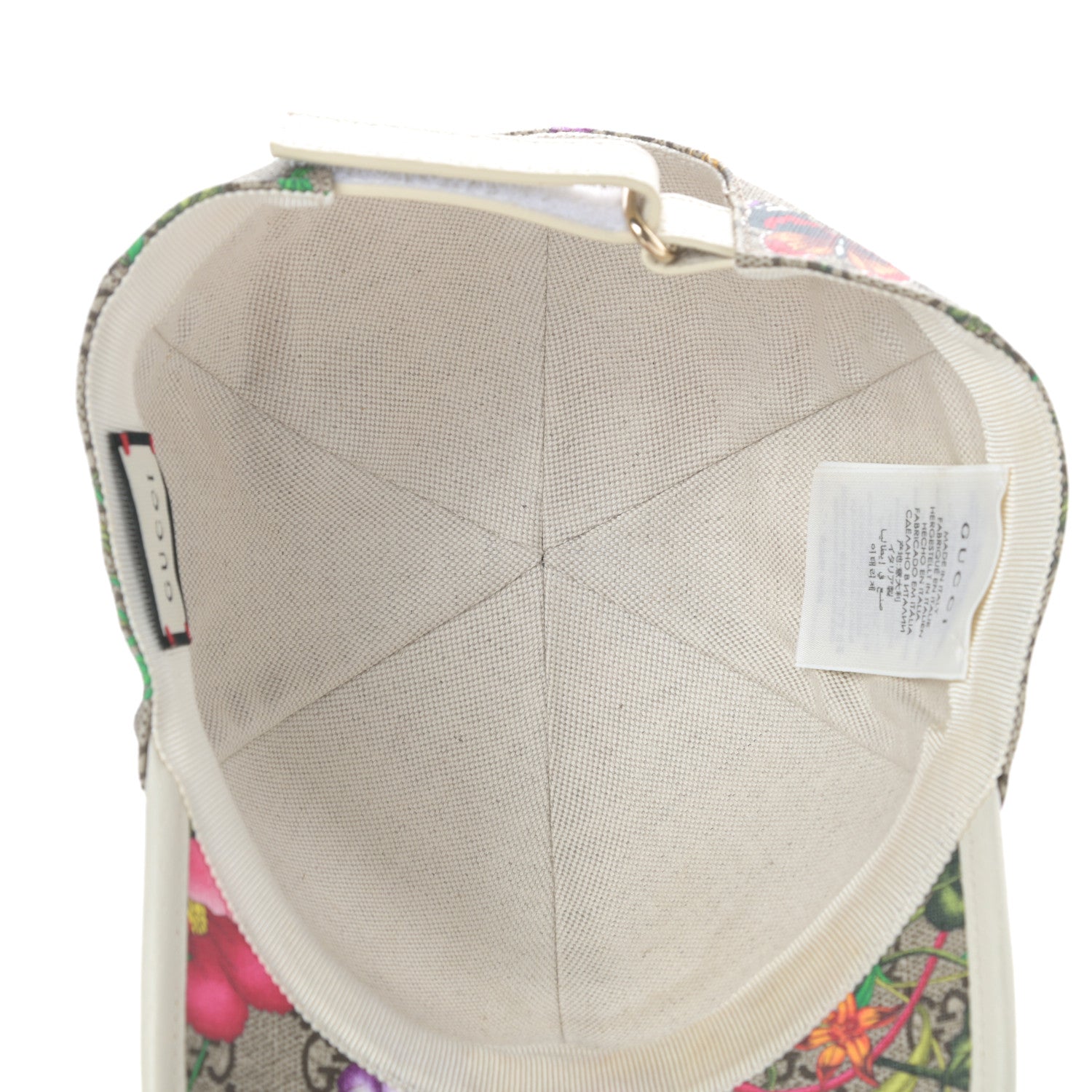 Gucci GG Supreme Flora Claudia Baseball Hat 56 S White 5 of 8