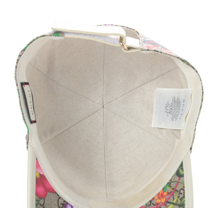 Gucci GG Supreme Flora Claudia Baseball Hat 56 S White 5 of 8