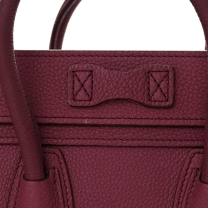 Celine Drummed Calfskin Nano Luggage Plum 12 of 12