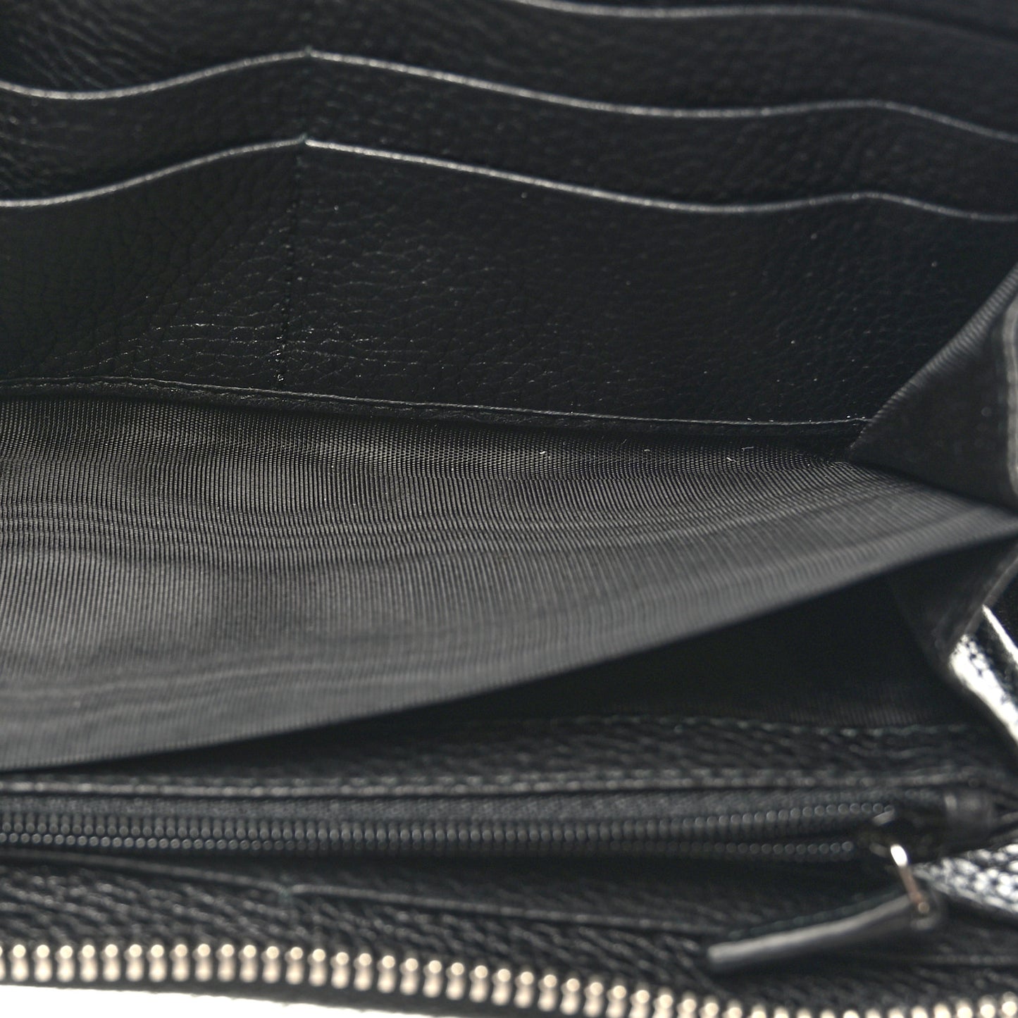 Pebbled Calfskin Dorian Zip Around Wallet Black