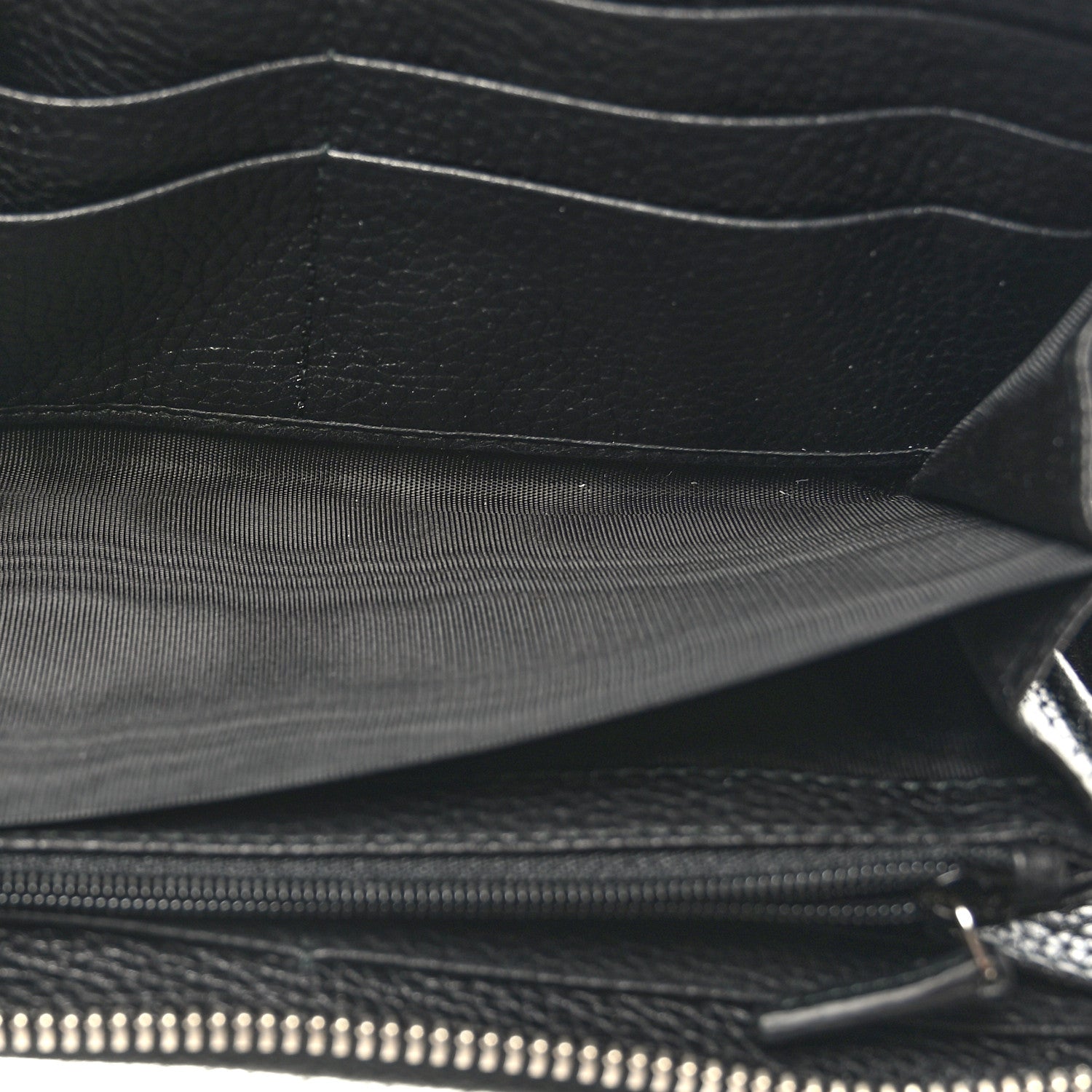 Gucci Pebbled Calfskin Dorian Zip Around Wallet Black 6 of 9