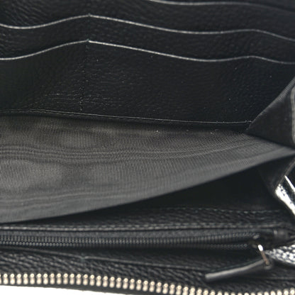 Gucci Pebbled Calfskin Dorian Zip Around Wallet Black 6 of 9