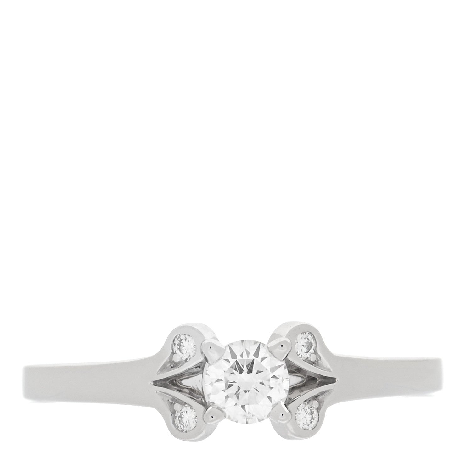 Cartier Platinum Diamond .21ct Ballerine Solitaire Engagement Ring 51 5.75 1 of 6