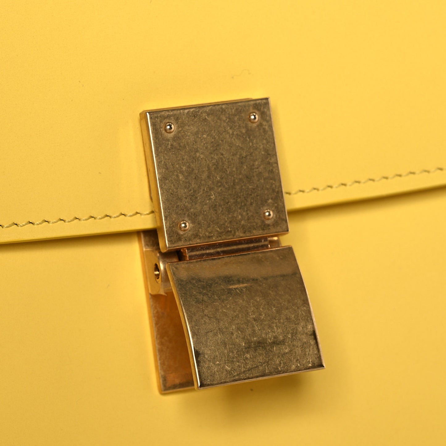 Box Calfskin Teen Classic Box Flap Bag Yellow