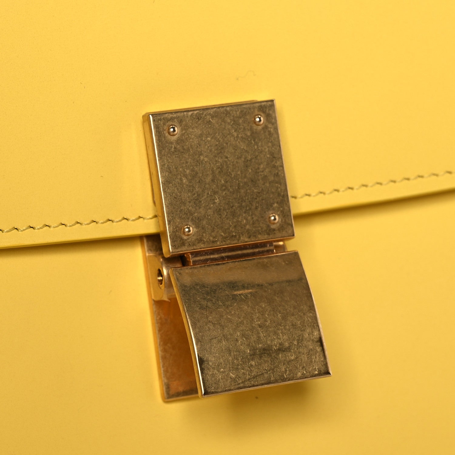 Celine Box Calfskin Teen Classic Box Flap Bag Yellow 13 of 15