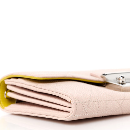 Christian Dior Grained Calfskin Cannage Miss Dior Promenade Chain Wallet Light Pink Yellow 9 of 10