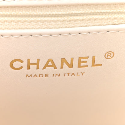 Chanel Shiny Aged Calfskin Quilted Nano Kelly Shopper White 6 of 10