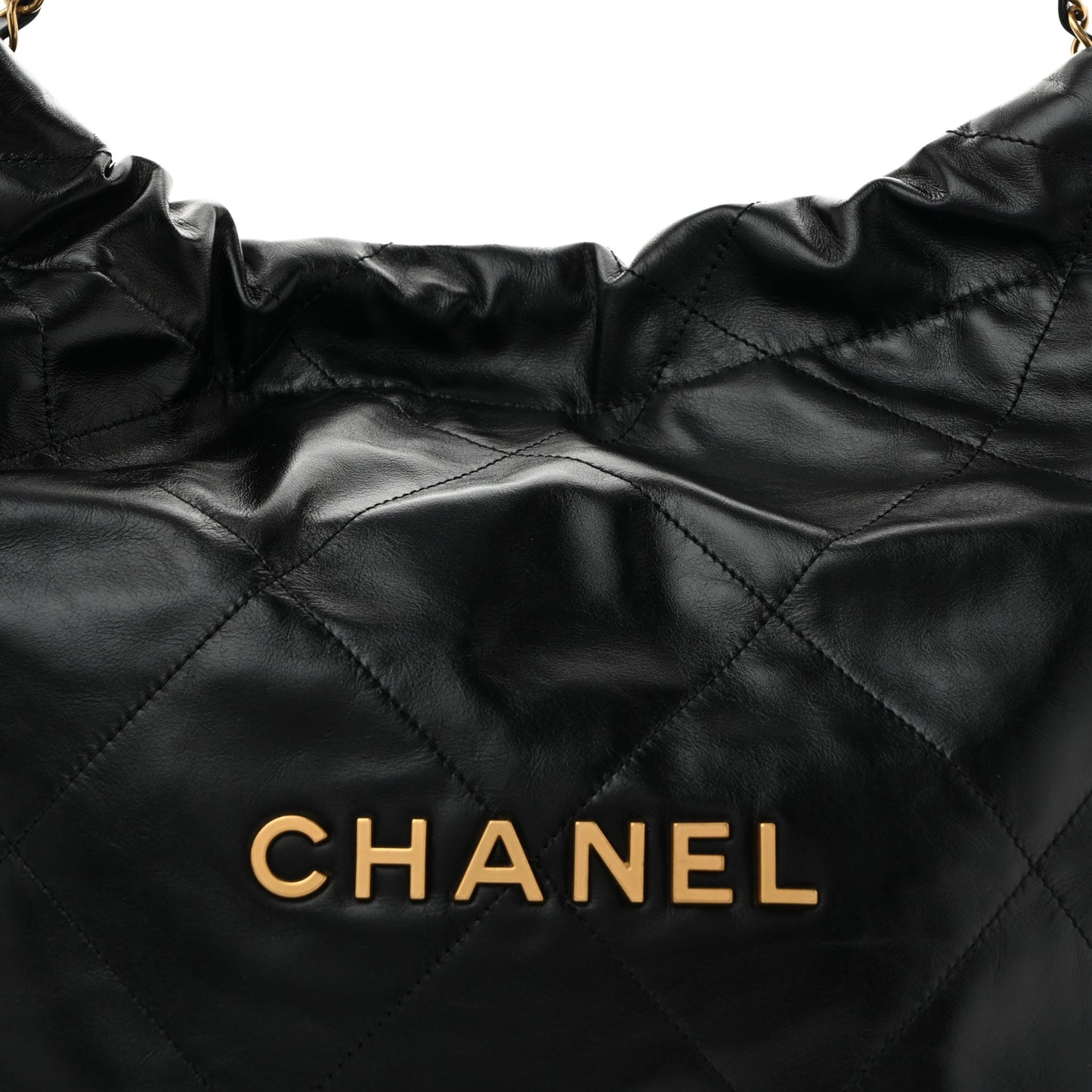 Shiny Calfskin Quilted Small Chanel 22 Black