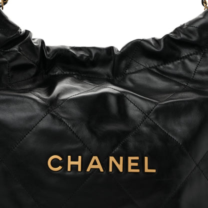 Chanel Shiny Calfskin Quilted Small Chanel 22 Black 9 of 13