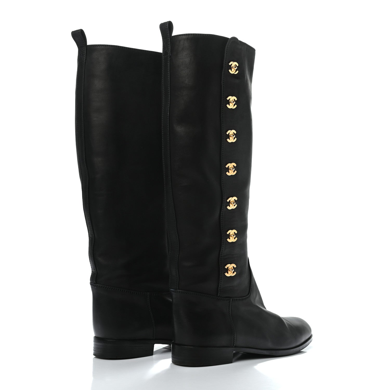 Chanel CC Turnlock High Boots 38 Black 4 of 6