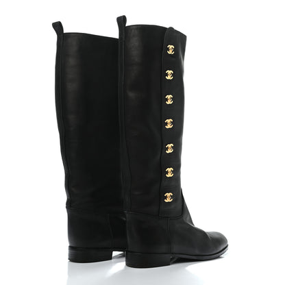Chanel CC Turnlock High Boots 38 Black 4 of 6