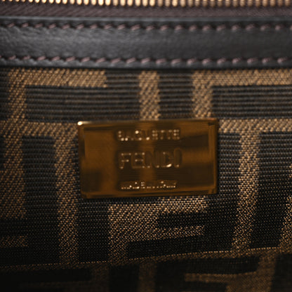Fendi Fabric Jacquard FF 1974 Medium Baguette Tobacco Moro Black 6 of 11
