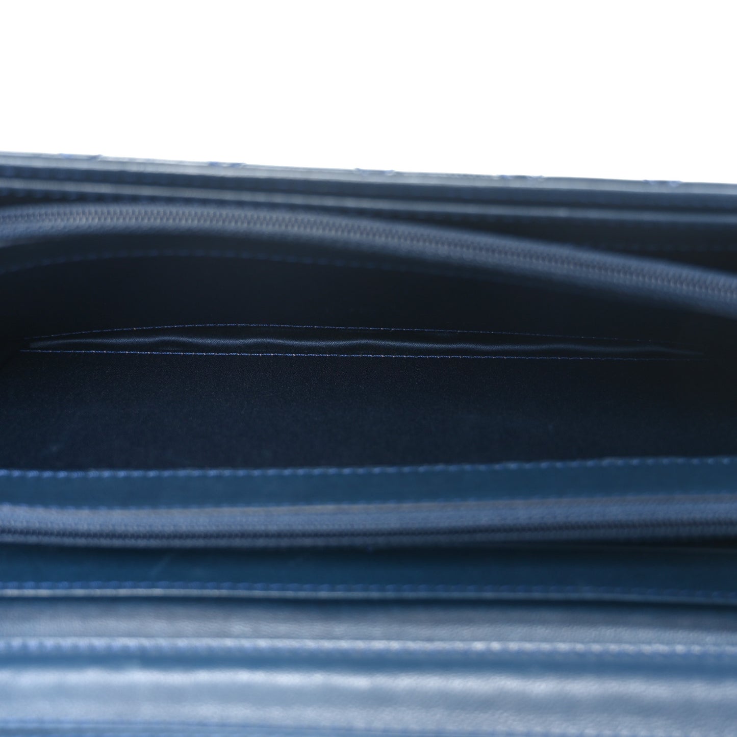 Patent Calfskin Quilted Brilliant East West Flap Clutch Blue