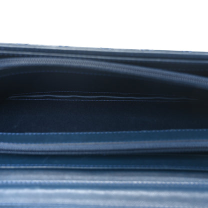 Chanel Patent Calfskin Quilted Brilliant East West Flap Clutch Blue 5 of 11