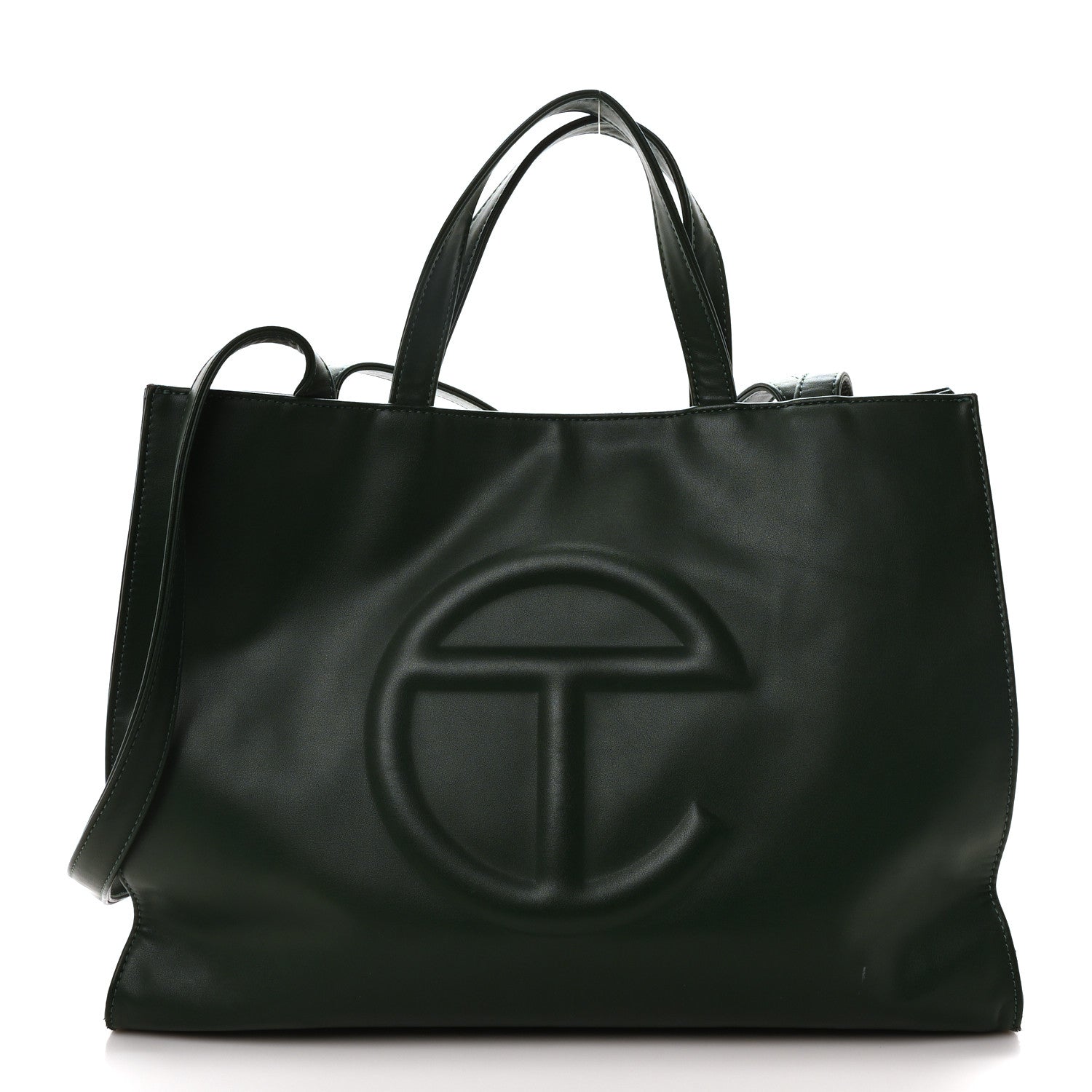 Telfar Vegan Leather Medium Shopping Bag Dark Olive 1 of 11