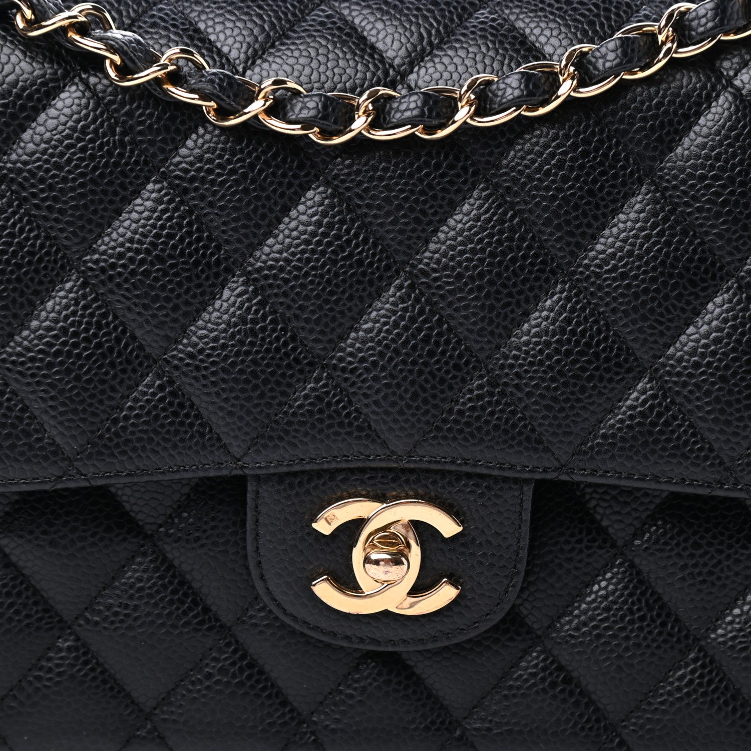Chanel Caviar Quilted Medium Double Flap Black 10 of 11