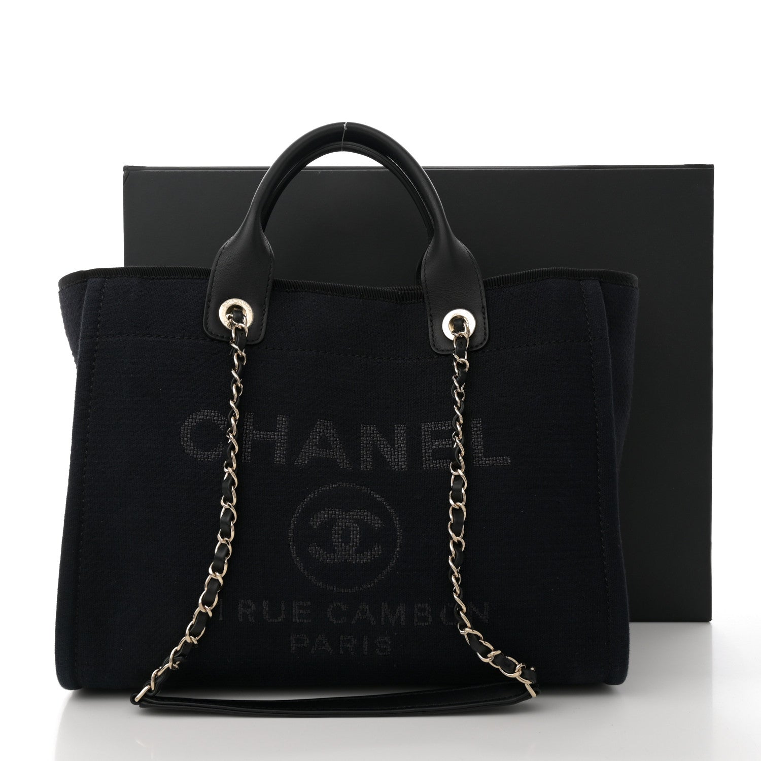 Chanel Mixed Fibers Small Deauville Tote Navy Blue 11 of 11