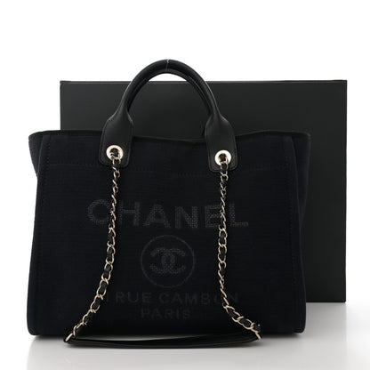 Chanel Mixed Fibers Small Deauville Tote Navy Blue 11 of 11