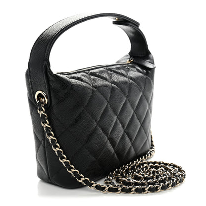 Chanel Caviar Quilted Hobo Clutch With Chain  Black 3 of 11