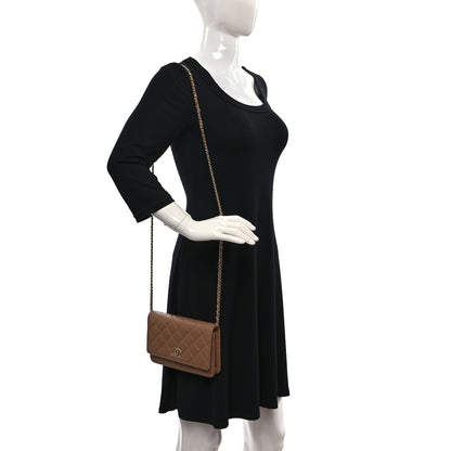 Chanel Caviar Quilted Multi Chain Wallet On Chain WOC Beige 2 of 10