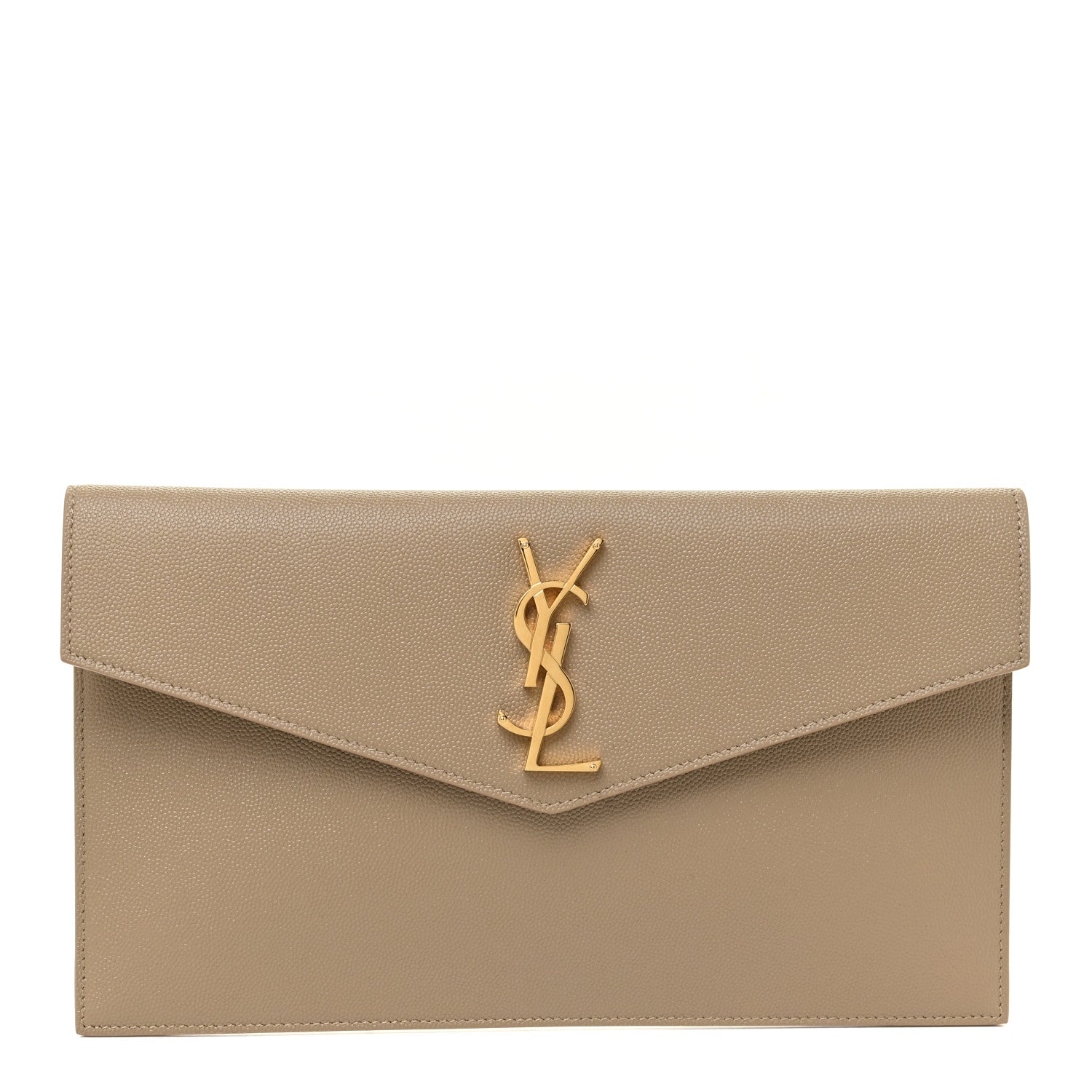 Saint Laurent Grain De Poudre Uptown Pouch Dark Beige 1 of 9