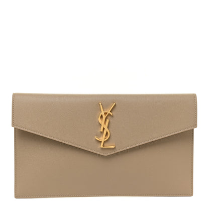Saint Laurent Grain De Poudre Uptown Pouch Dark Beige 1 of 9