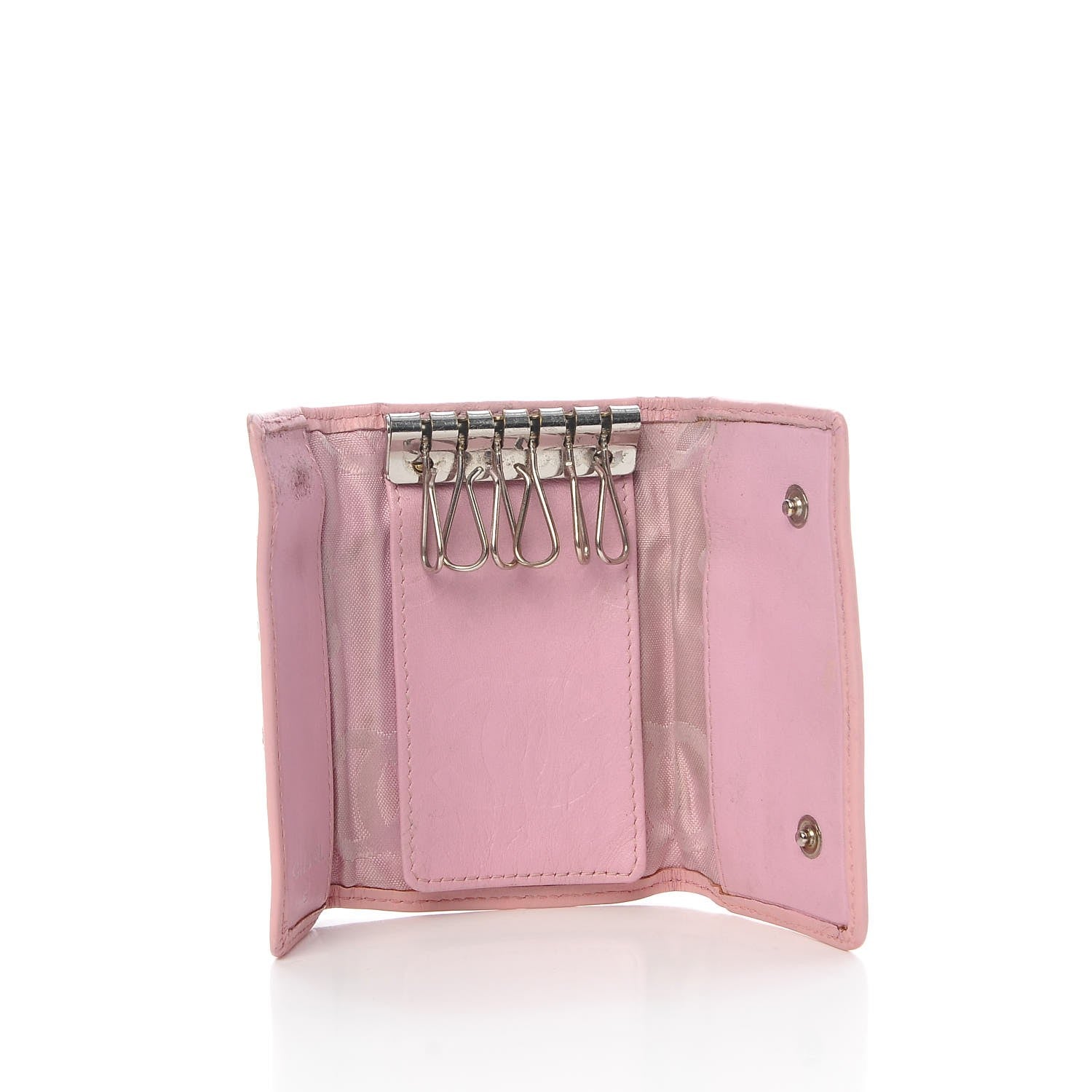 Chanel Calfskin Quilted Cambon 6 Key Holder Pink 5 of 14