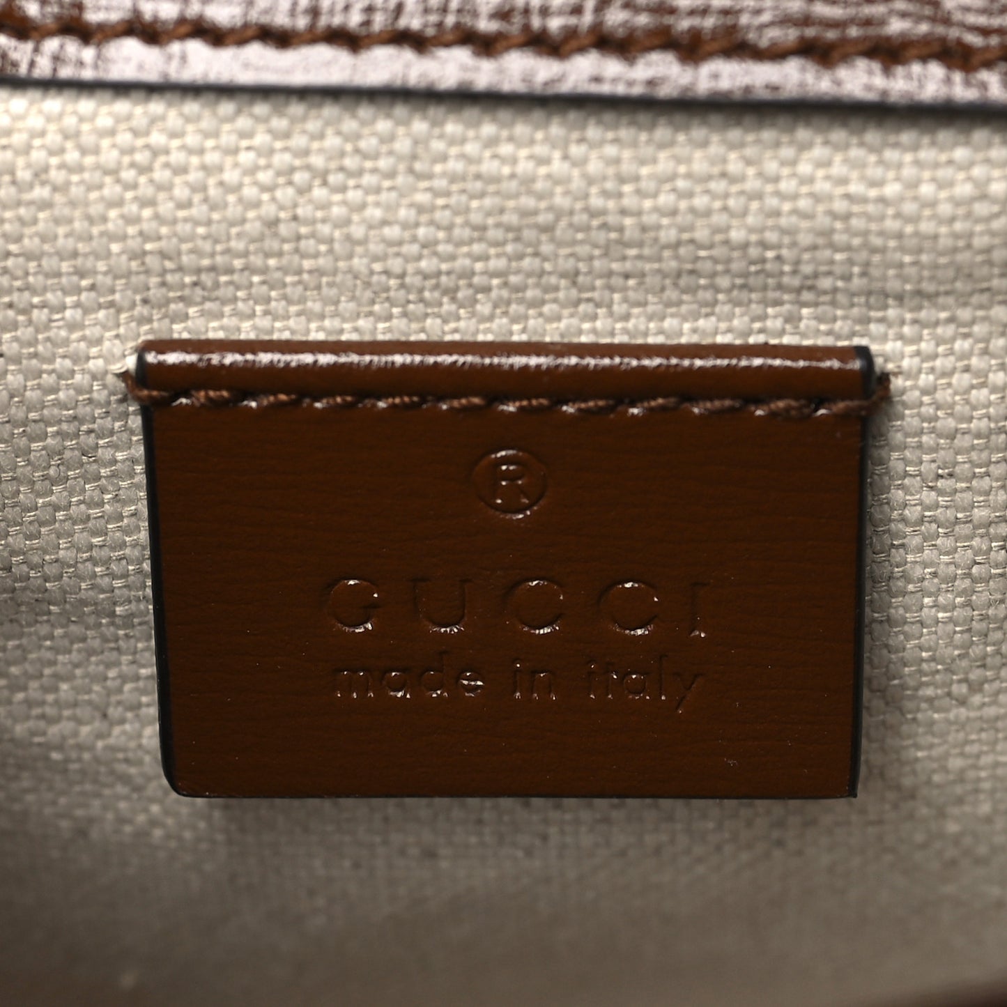GG Supreme Monogram Azalea Calfskin Web Mini Horsebit 1955 Shoulder Bag Beige Ebony Brown Sugar