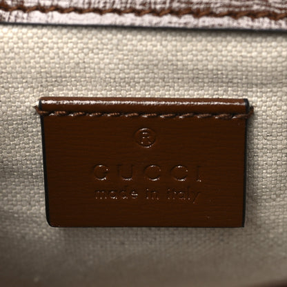 Gucci GG Supreme Monogram Azalea Calfskin Web Mini Horsebit 1955 Shoulder Bag Beige Ebony Brown Sugar 6 of 9