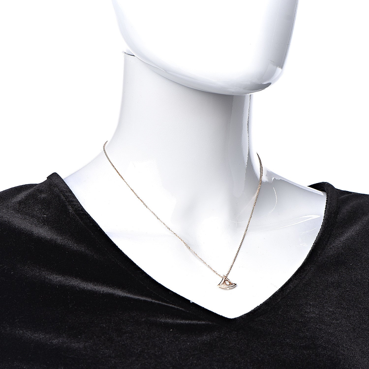 Bulgari 18K Rose Gold Diamond Divas' Dream Openwork Pave Pendant Necklace 2 of 7