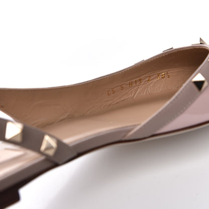 Valentino Garavani Patent Rockstud Slingback Flats 38.5 Water Rose Poudre 9 of 10