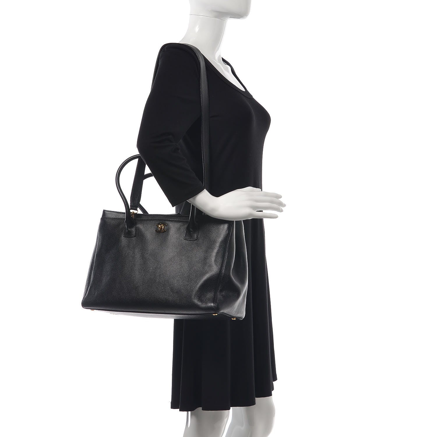 Chanel Calfskin Cerf Shopper Tote Black 3 of 11
