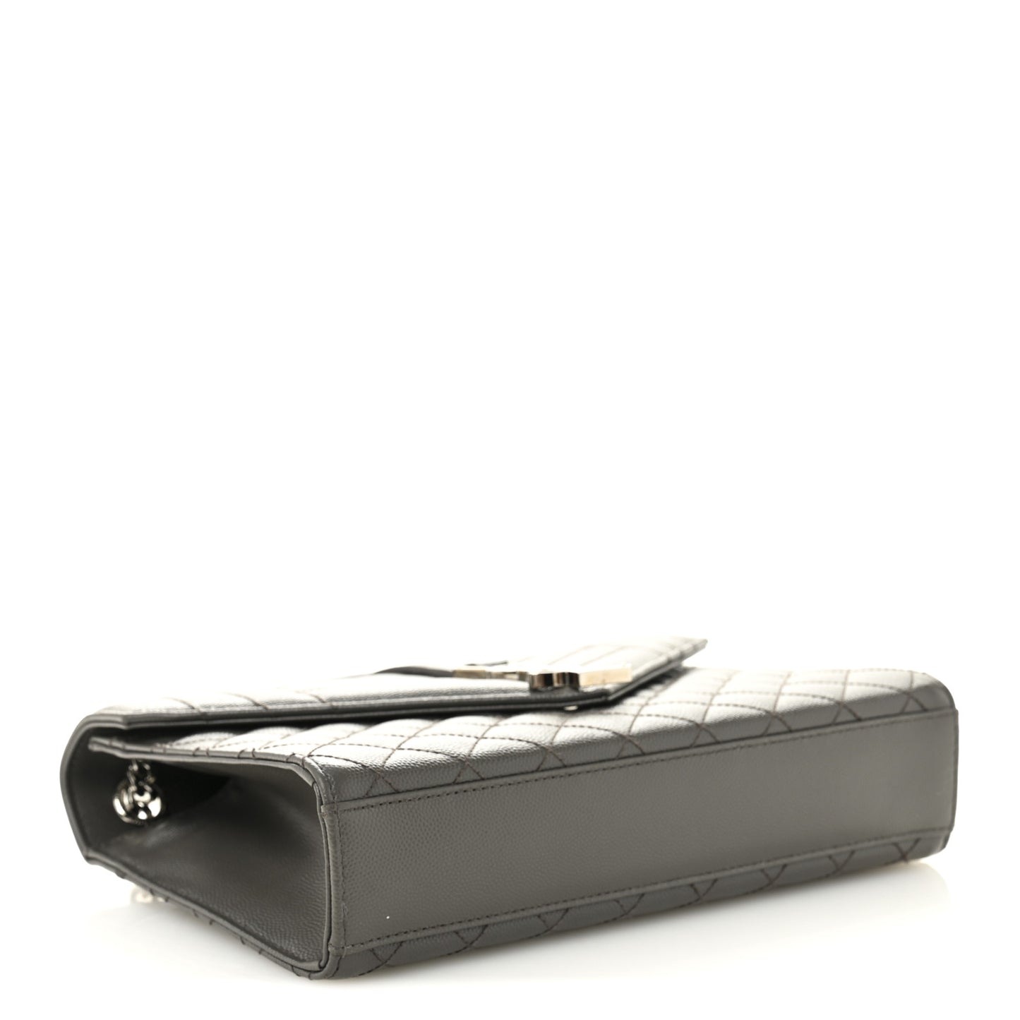 Grain De Poudre Textured Mixed Matelasse Medium Triquilt Monogram Satchel Earth Earth