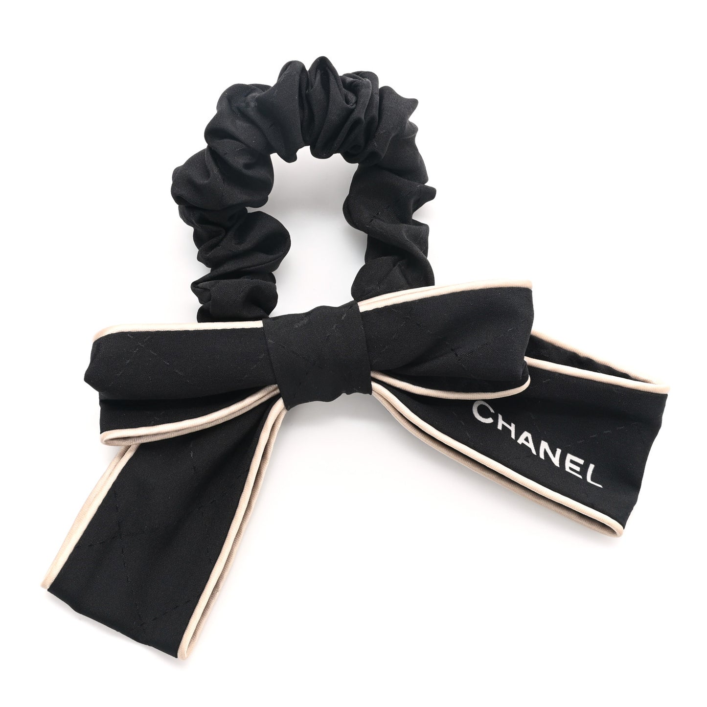 Silk Hair Tie Black Ivory