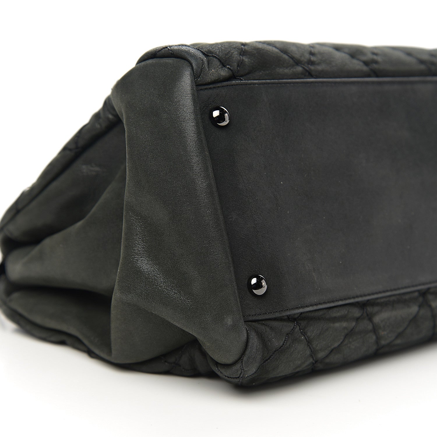 Chanel Iridescent Calfskin Quilted Large Just Mademoiselle Dark Grey 7 of 8