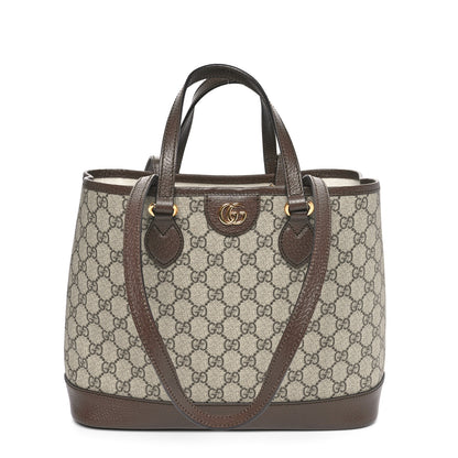 Gucci GG Supreme Monogram Textured Calfskin Small Ophidia Shoulder Tote Bag Beige Ebony New Acero 1 of 10
