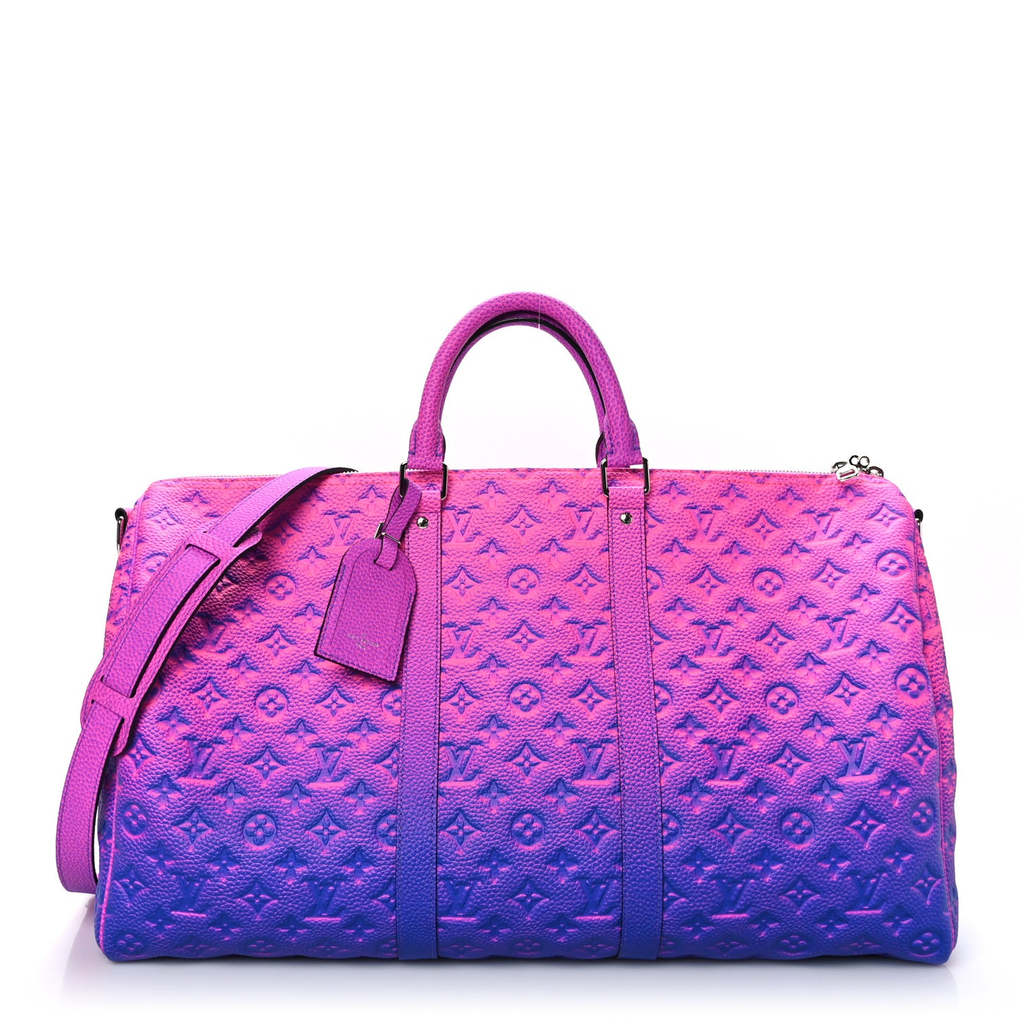 Taurillon Illusion Keepall Bandouliere 50 Bleu Rose