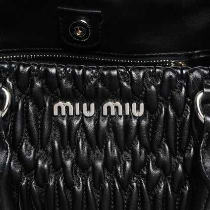 Miu Miu Matelasse Leather Swarovski Crystal Tote Black 7 of 9