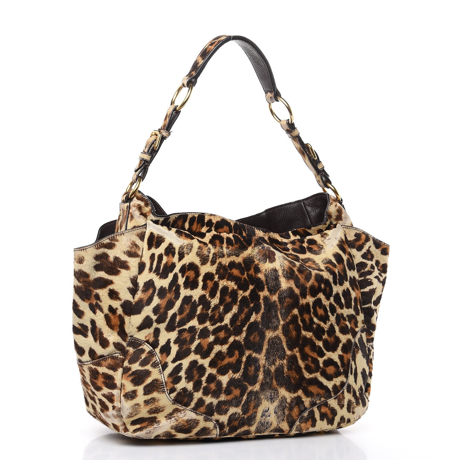 Prada Calf Hair Leopard Print Shoulder Bag Avorio 3 of 20