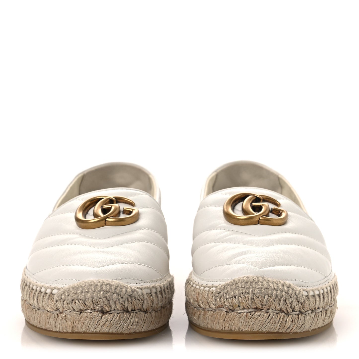 Nappa Matelasse GG Marmont Espadrilles 37.5 Great White