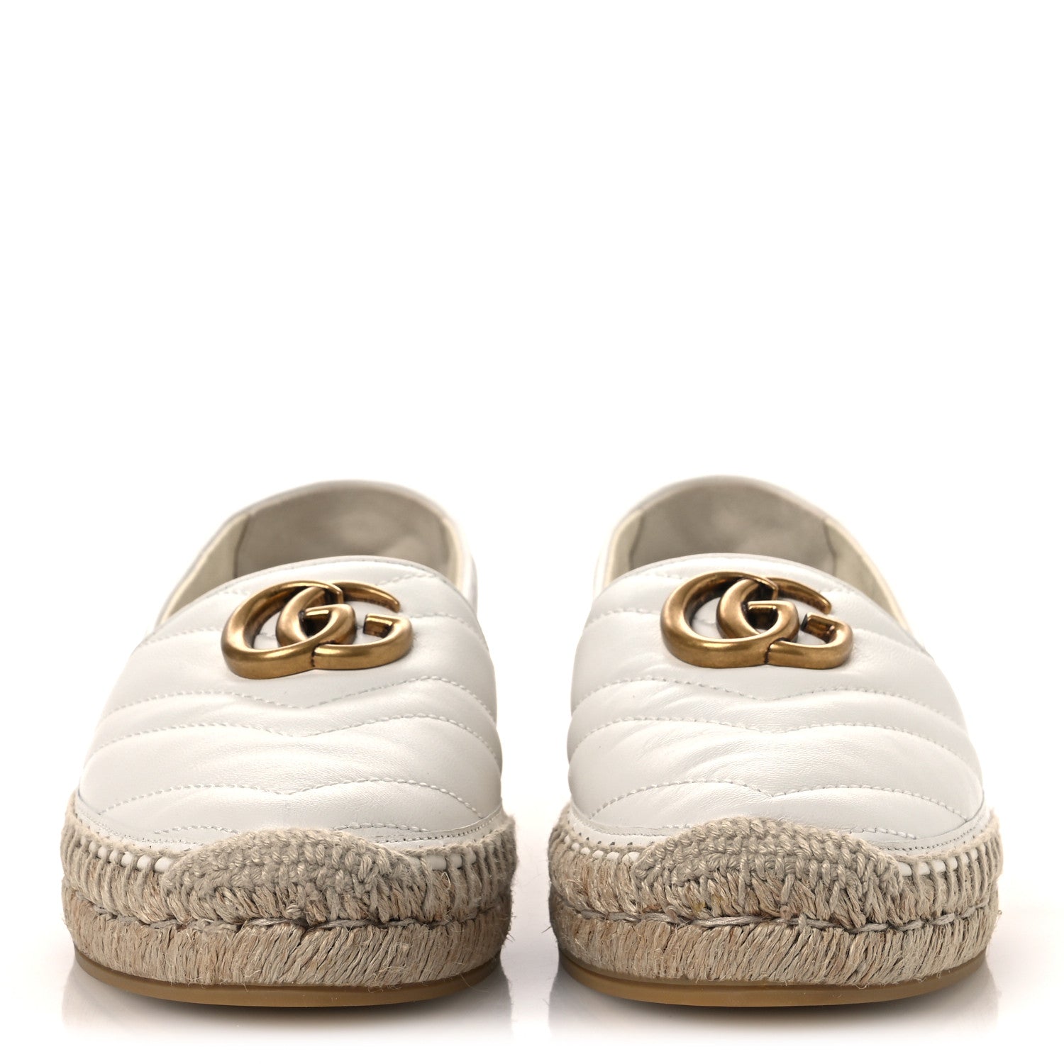 Gucci Nappa Matelasse GG Marmont Espadrilles 37.5 Great White 3 of 13