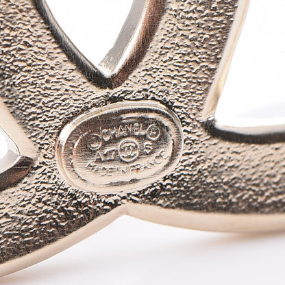 Chanel Crystal CC Brooch Light Gold 4 of 5