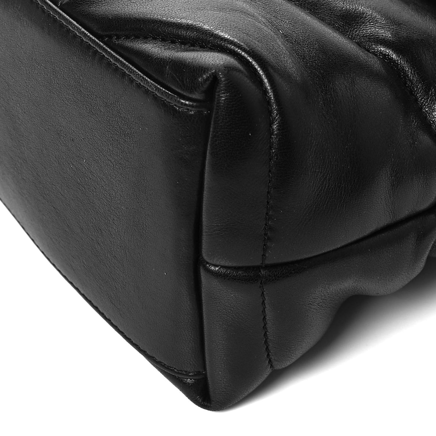 Lambskin Quilted Small Loulou Puffer Monogram Chain Satchel Black