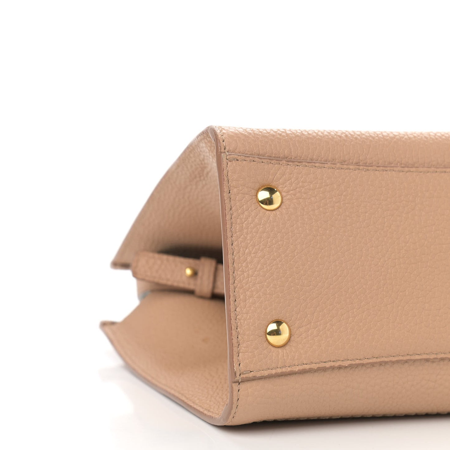 Hammered Calfskin Double Handle Small Amy Tote Beige Blue