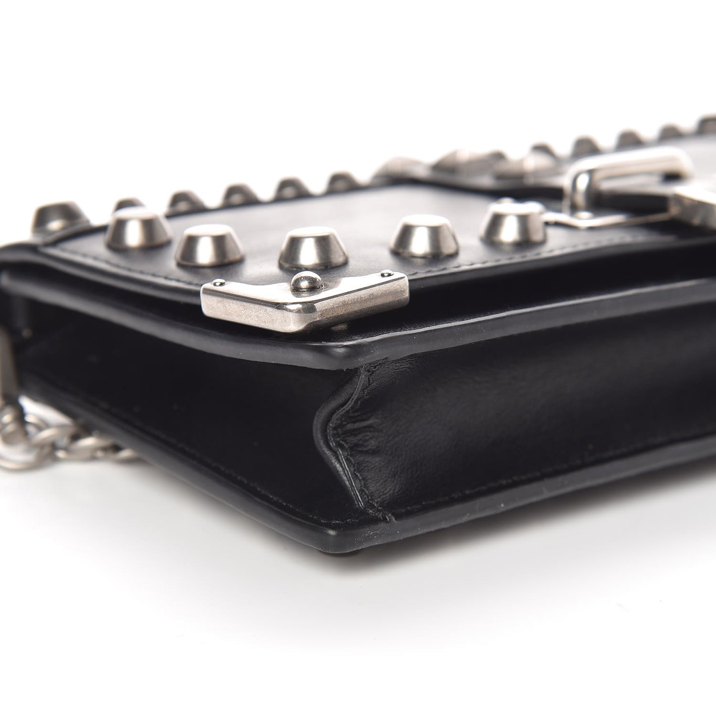 City Calfskin Cahier Studded Mini Bag Black
