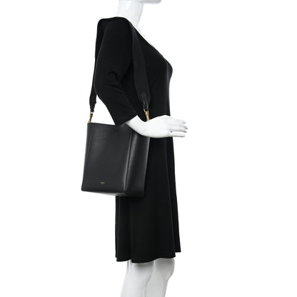 Celine Soft Grained Calfskin Small Sangle Bucket Bag Black 2 of 9