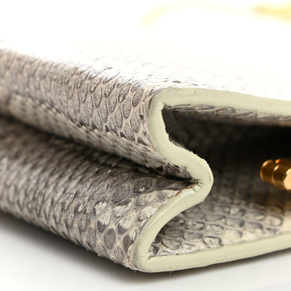 Saint Laurent Snakeskin Midnight Clutch Grey White 10 of 10