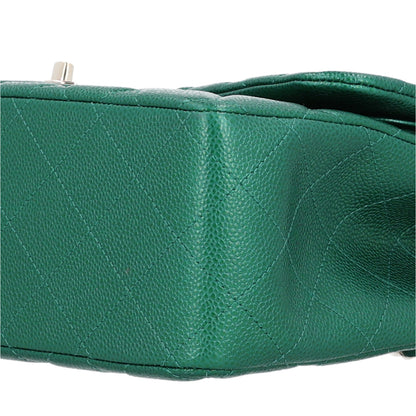 Chanel Metallic Caviar Quilted Jumbo Double Flap Green 10 of 10